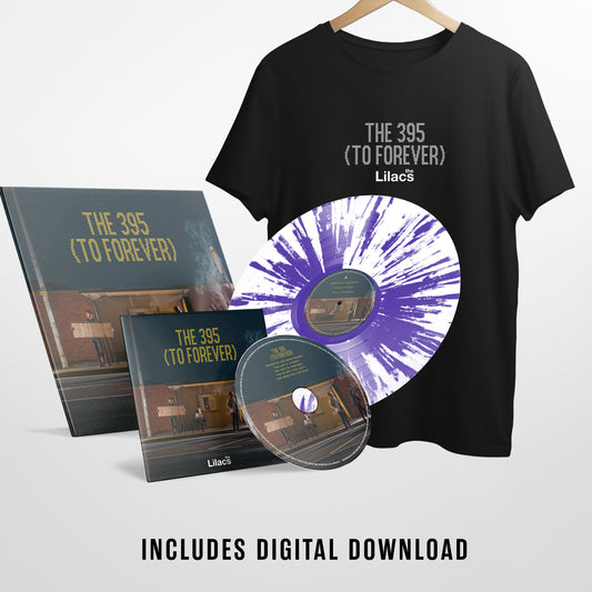 The Lilacs - 'The 395 To Forever' EP - Bundle - Navy Blue & White Splatter 12" Disc D2C Exclusive + CD + Tee + Digital Download