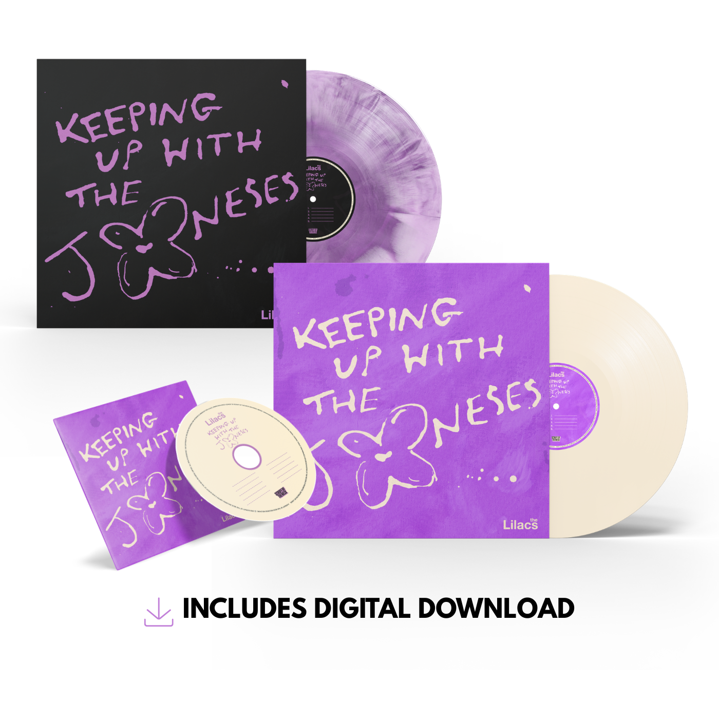 The Lilacs - 'Keeping Up With The Joneses' - SIGNED Galaxy 12" Disc + Cream 12" Disc + Standard CD + Digital Download